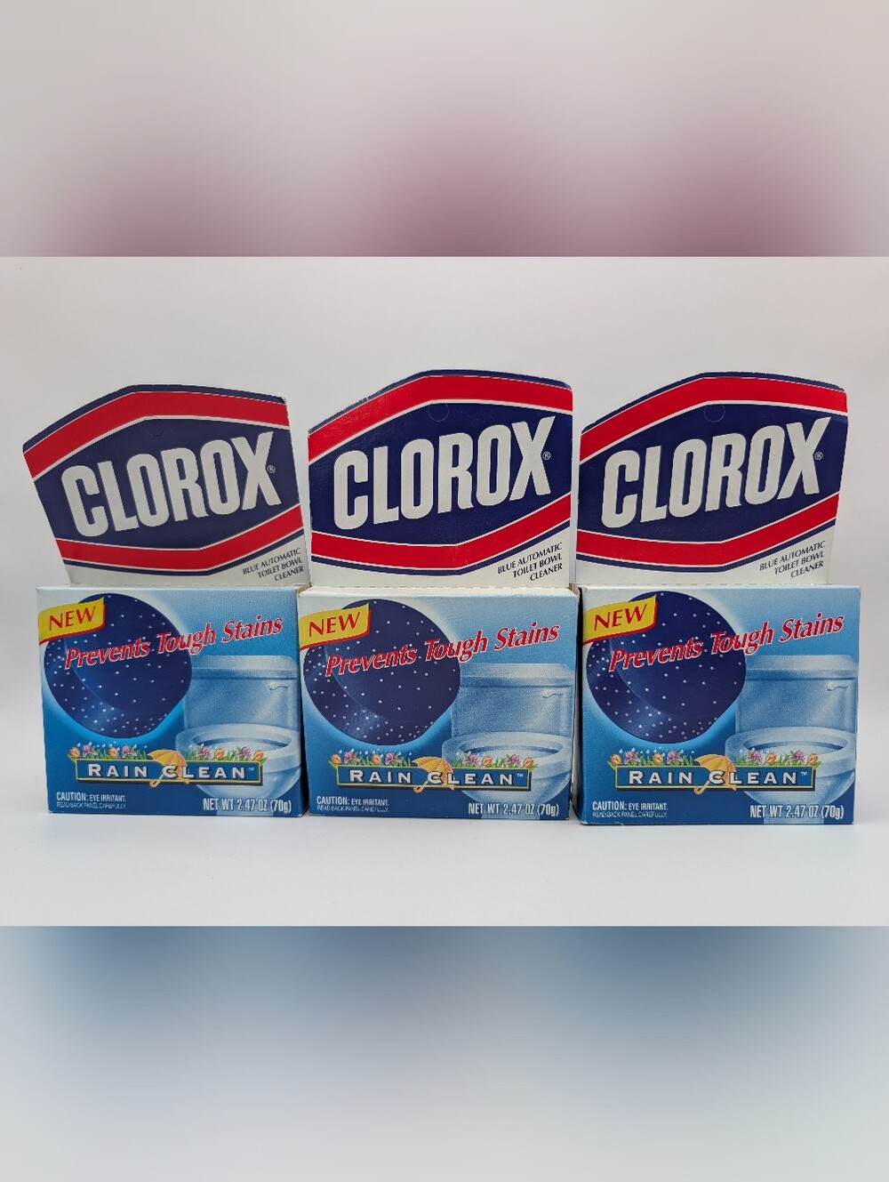 NOS 1999 Clorox Blue Automatic Toilet Bowl Cleaner Blue Tablets Vintage Lot Of 3
